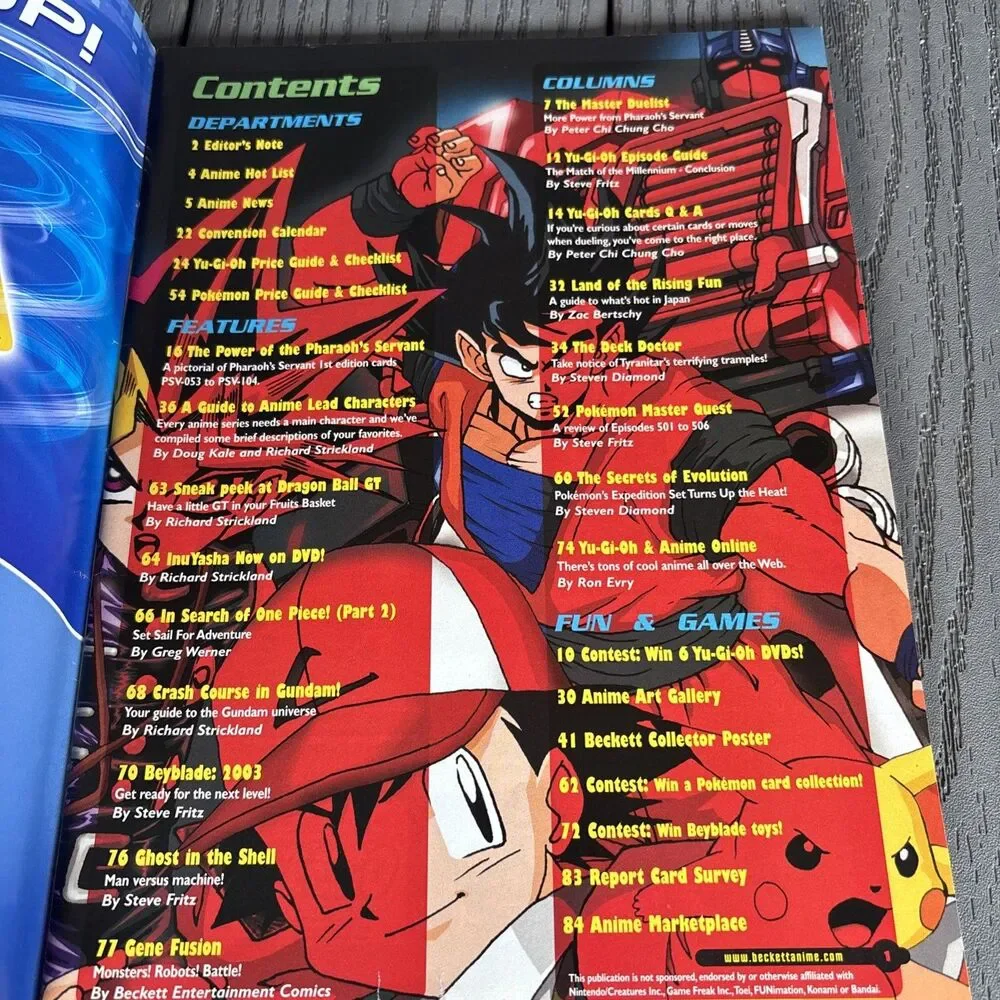 Yugioh Pharaoh BECKETT POKEMON & ANIME COLLECTOR MAGAZINE - 3/2003 #43 W/ POSTER